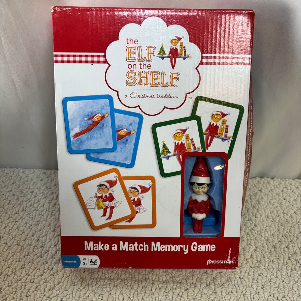 Elf on the Shelf Make a Match Game Pressman Toy Complete 2014 Box Damage